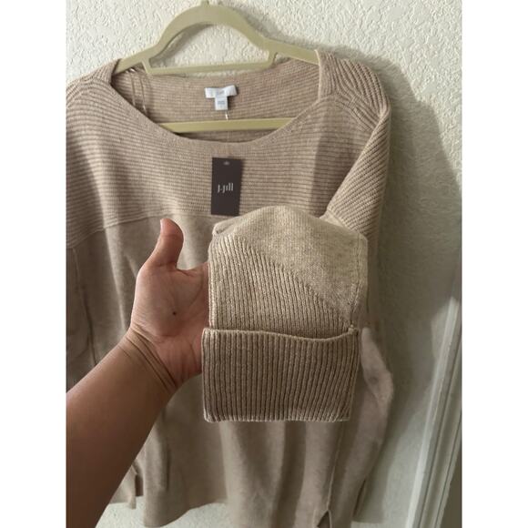 J. Jill Ribbed-Detail Pullover Sweater Soft Beige Size L NWT - Picture 7 of 11
